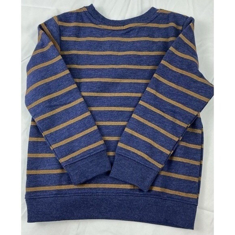 Cat and Jack Boys Striped Long Sleeve Crewneck Shirt Size 4T Blue Brown
